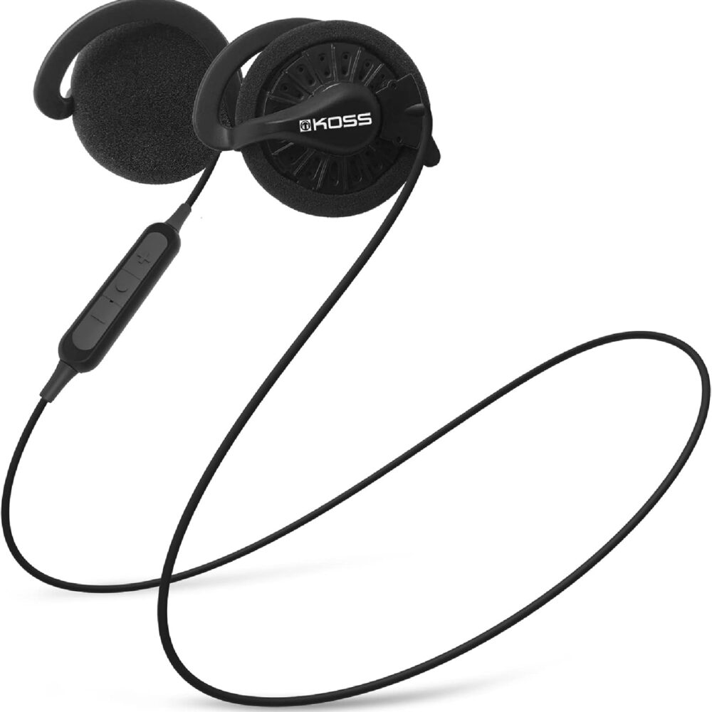 Koss KSC35 Wireless Bluetooth Ear-Clip Headphones, Black, Microphone