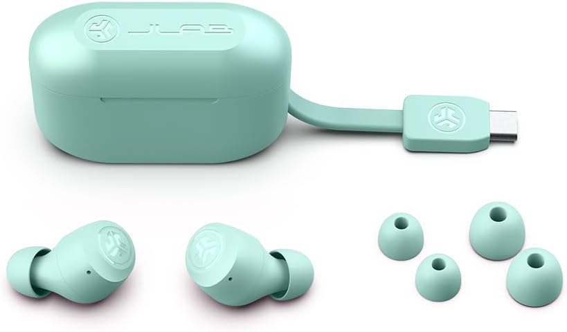 JLab Go Air Pop True Wireless Earbuds, in Ear Headphones, Bluetooth Earphones, Ear Buds with 32H Playtime, Bluetooth Earbuds with Microphone, USB Charging Case, Dual Connect, EQ3 Sound, Mint - Image 5